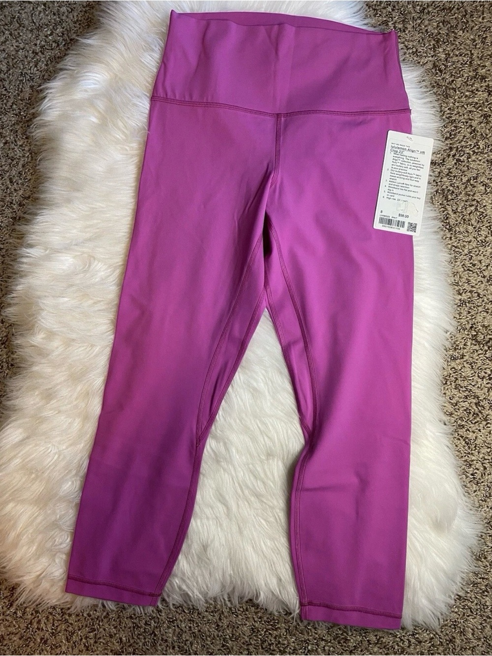 Lululemon Align High Rise Crop 23” PPKT Pink Size 8 New